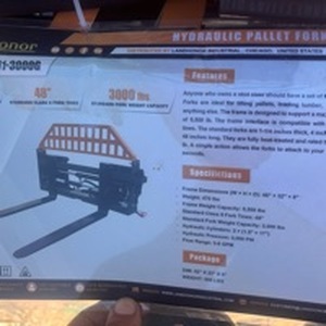 lot 12962 image: LandHonor Hydraulic Pallet Forks with Frame - 3000 lbs Capacity