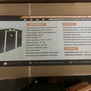 lot 13071 image: Landhonor Industrial Metal Storage Shed with Apex Roof 8ftx10ft