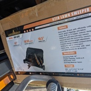 lot 13862 image: 42-inch Lawn Sweeper Tow-Behind Garden Tool
