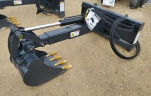 lot 14062 image: LandHonor BH-12-72D Hydraulic Swing Arm Backhoe Attachment for Skid Steer