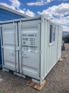 lot 404 image: Modified Shipping Container Office with Windows and Door 11ft