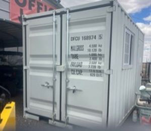 lot 405 image: 12ft Shipping Container Office with Window and Door
