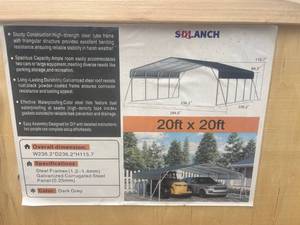 lot 408 image: 20ft x 20ft Steel Carport Shelter Structure