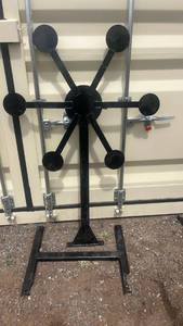 lot 415 image: Black Steel Spinning Shooting Target System with Stand