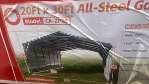 lot 471 image: 20x30ft All Steel Garage Carport Model CK-ZP20