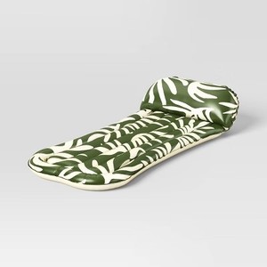 lot 44 image: Sun Squad Pool Lounge Palm Lounger Green PVC Water Float, Age 6