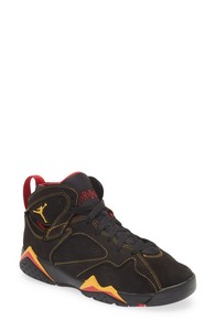 lot 53431 image: Kids Jordan 7 Retro Sneaker in BlackCitrusRed at Nordstrom, Size 6 M - Retail $170