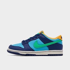 lot 59212 image: Nike Big Kids Dunk Low Casual Shoes in BlueBaltic Blue Size 5.5 Leather - Retail $95