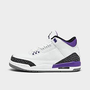 lot 59228 image: Big Kid s Jordan 3 Retro  Dark Iris  WhiteBlack-Dark Iris (DM0967 105) - 6.5 - Retail $240