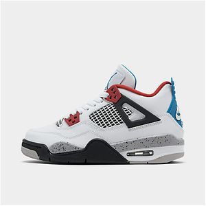 lot 59230 image: Big Kids Air Jordan Retro 4 Basketball Shoes in White Size 5.5 - Retail $200