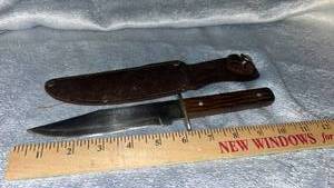lot 12 image: Original Bowie Knife with Leather Sheath