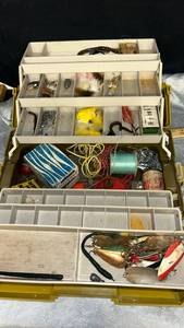 lot 15 image: Fishing Tackle Box with Assorted Lures and Equipment