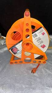 lot 16 image: Orange Extension Cord Reel with Cable
