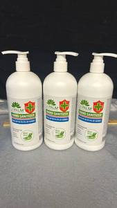 lot 18 image: La Palm Hand Sanitizer with Aloe Vera 32oz Pump Bottles - Set of 3