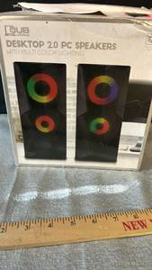 lot 97 image: Loud Works Desktop 2.0 PC Speakers with RGB Lighting