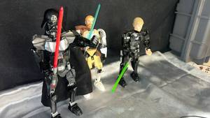 lot 117 image: LEGO Star Wars Buildable Action Figures Set - Darth Vader, Obi-Wan Kenobi, and Luke Skywalker