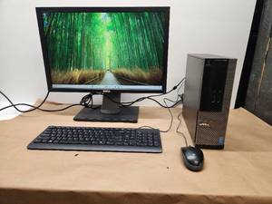 lot 18 image: Dell OptiPlex 3020 Desktop Computer with Monitor Keyboard Mouse