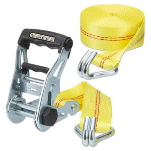 lot 20517 image: SmartStraps RatchetX 2  x 25ft Commercial Tie Down Strap  Yellow  1 Pack - 1 677lb SWL - Retail $41