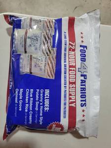 lot 20524 image: Food 4 Patriots 72-Hour Emergency Food Supply Kit - Retail $65