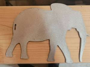 lot 20536 image: Metal Elephant Silhouette Cut-Out Wall Decoration - Retail $15