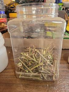 lot 20565 image: Mixed Wood Screws Assortment in Storage Container - Retail $15