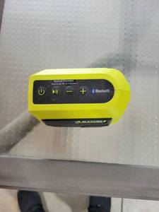 lot 20619 image: RYOBI Portable Bluetooth Speaker Yellow - Retail $40