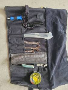 lot 20622 image: Motorcycle Tool Roll Kit with Wrenches and Accessories - Retail $25