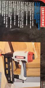 lot 20625 image: Craftsman 9-18175 16 Gauge Finish Nailer Kit with Magnesium Body - Retail $125
