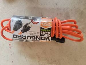 lot 20641 image: 25ft Outdoor Extension Cord with Weatherproof Protection - Retail $15