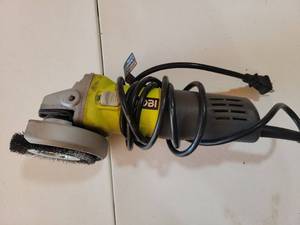 lot 20659 image: Ryobi Electric Angle Grinder with Wire Brush Attachment - Retail $45