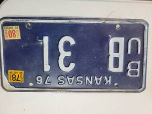 lot 20678 image: 1976 Kansas License Plate B31 - Retail $15