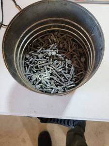 lot 20714 image: Folgers Coffee Can Filled with Old Nails and Hardware - Retail $5