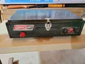 lot 20761 image: Coleman 2 Burner Electronic Ignition Propane Camp Stoveunusedmade In Usa - Retail $75