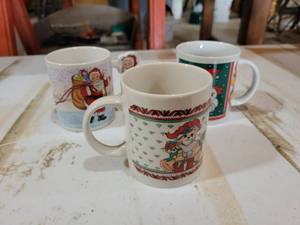 lot 20821 image: Christmas Holiday Mugs Set with Santa and Teddy Bear Designs - Retail $8