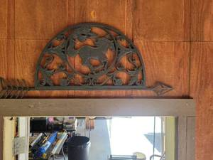 lot 20843 image: Cast Iron Horse Design Wall Shelf with Decorative Scrollwork - Retail $25