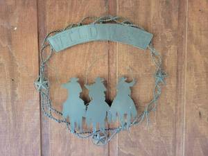 lot 20853 image: Wild West Cowboys Metal Sign - Retail $25
