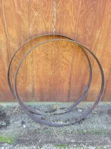 lot 20868 image: Large Steel wagon wheel Hoop Ring 48in across - Retail $25