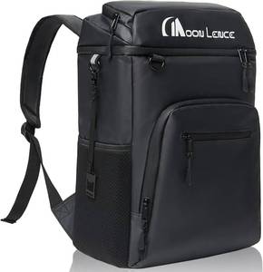 lot 7827 image: MOON LENCE Backpack Cooler for Men 32 Cans, Camping Backpack Leak Proof wMulti Insulated Compartments, Portable Lightweight Lunch Backpack for Beach Travel Picnics, Black