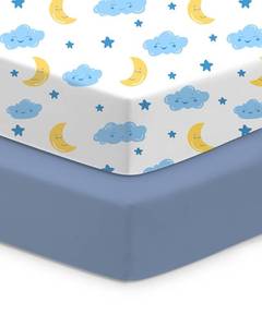 lot 8091 image: Crib Sheets 2 Pack, Fitted Crib Sheet for Standard Crib Mattress 28x52x9, Ultra Soft Jersey Knit, Breathable Stretchy Deep Pocket, Snug Fit Stays Put, Baby Crib Mattress Sheet