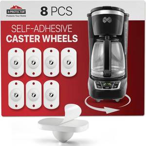 lot 8114 image: X-Protector Appliance Slider - 8 PCS Small Appliance Rollers Countertop - Premium Mini Caster Wheels - White Stick On Wheels - Ideal Slider for Coffee Maker, Mixer & Other Kitchen Gadgets