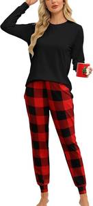 lot 8363 image: KFUBUO Womens Pajama Sets Long Sleeve Sleepwear and Jogger 2 Piece Lounge Set Size Large