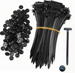 lot 8403 image: 100 PCS Heavy Duty Nylon Cable Tie Buckles with Locking Pins & Buttons, UV Resistant Self-Locking Zip Tie Mounts for Car Bumper Repair, Automotive Body Fasteners, Universal Fit for Most Vehicles