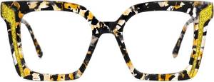 lot 8407 image: Zeelool Oversized Thick Square Glasses Frame for Women with Non-prescription Clear Lens WA088362