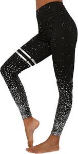lot 8428 image: BBY Womens High Waisted Yoga Pants 78 Length Leggings with Black foil Stamping Size Small