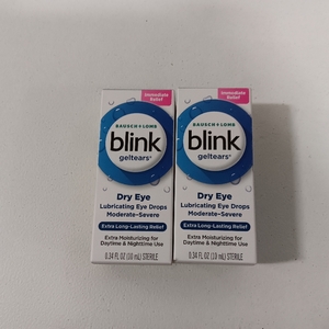 lot 8433 image: Blink Gel Tears Lubricating Eye Drops - .34 fl oz 2 Pack