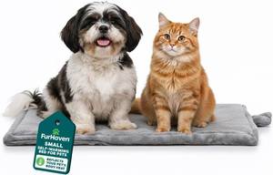 lot 8454 image: FurHaven ThermaNAP Self Warming Cat Mat, Dog Bed for Crates with Self-Warming Technology for Cozy Rest, Fully Machine Washable, Small, Plush Faux Fur, Gray