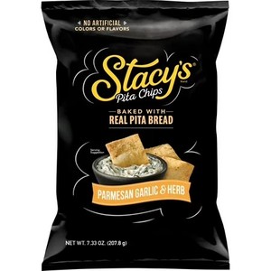 lot 8477 image: SIX BAGS Stacy s No Artificial Colors or Flavors Parmesan Garlic and Herb Pita Chips Bag, 7.33 oz