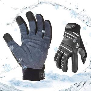 lot 8487 image: Vgo... Mens Winter Work Gloves,Waterproof,Impact Reducing,Leather Palm,Touchscreen for Construction,Cold Storage,Outdoor - Color Varies from Stock Photo