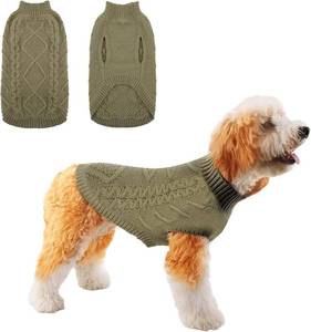 lot 8489 image: Small Dog Sweaters Knitted Warm Dog Sweatshirt, Doggy Winter Coat Puppy Cold Weather Pullover Classic Knitwear Doggie Sweater, Thick Warm Winter Pet Clothes (M, COLOR GRAY)