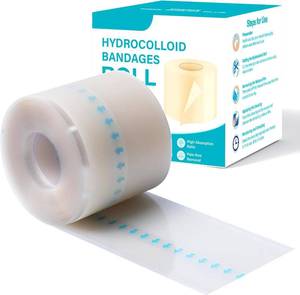 lot 8500 image: Hydrocolloid Roll for Wound Care, Large Hydrocolloid Patch Bandages with Self-Adhesive, Bed Sore Bandages, Highly Absorbent for Burn, Blister, Acne Care, Sterile and Waterproof (2in x 10ft)